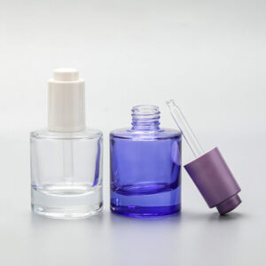 purple cosmetic glass bottle skin care bottle