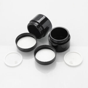 black glass cosmetic jars containers