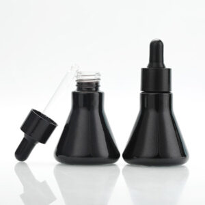 black glass serum bottle