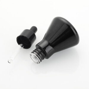 black glass serum bottle