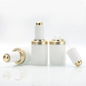 white glass cosmetic bottle