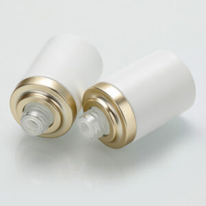 white glass cosmetic bottle