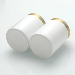 white glass cosmetic bottle