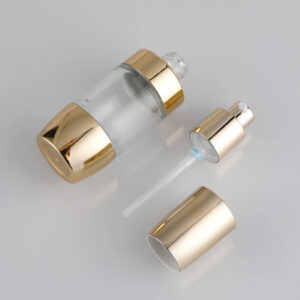 luxury glass cosmetic pump bottle