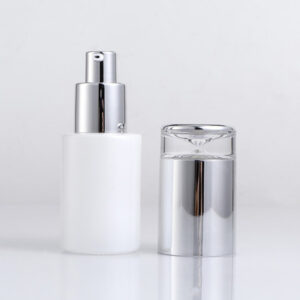 glass pump skin care bottle