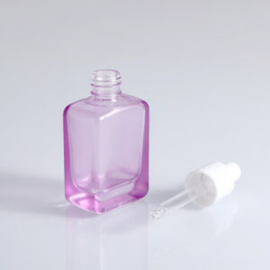 purple cosmetic serum dropper bottle