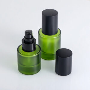 green glass cosmetic bottle