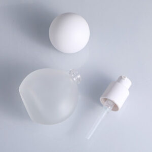 frosted glass skincare bottle