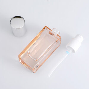 glass cosmetic bottles and jars packaging set