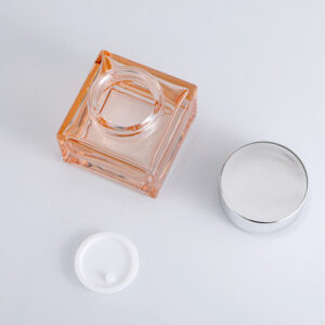 square glass cosmetic bottles and jars