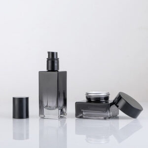 black glass cosmetic packaging