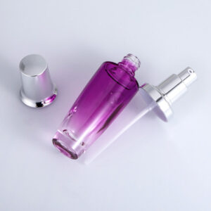 purple glass bottle for skin care