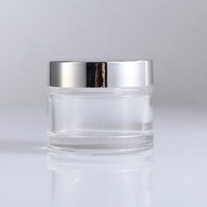 glass cosmetic bottles and jars set