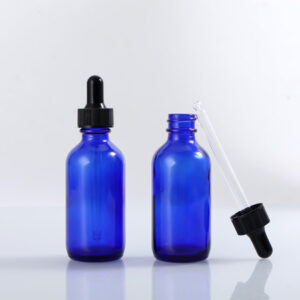 essential oil boston round glass bottle with dropper