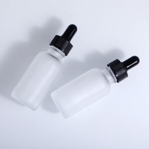 frosted boston glass dropper bottle