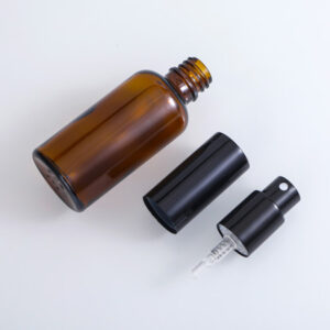 amber glass cosmetic spray bottle