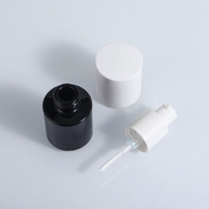 glass cosmetic bottle with pump