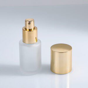 cylinder cosmetic glass pump bottle