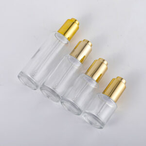 glass skincare bottle with dropper