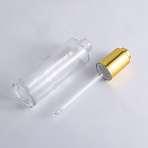 cylinder glass skincare bottle