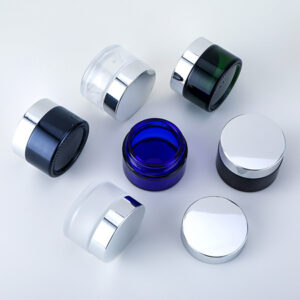 frosted glass cosmetic jars