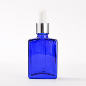 cobalt blue glass dropper bottle