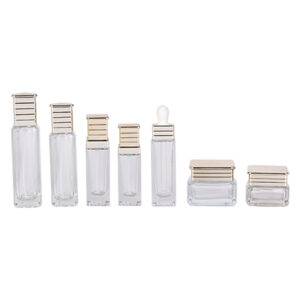 square glass cosmetic bottle