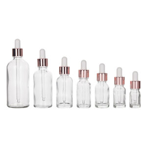 clear glass dropper bottle for essential oil